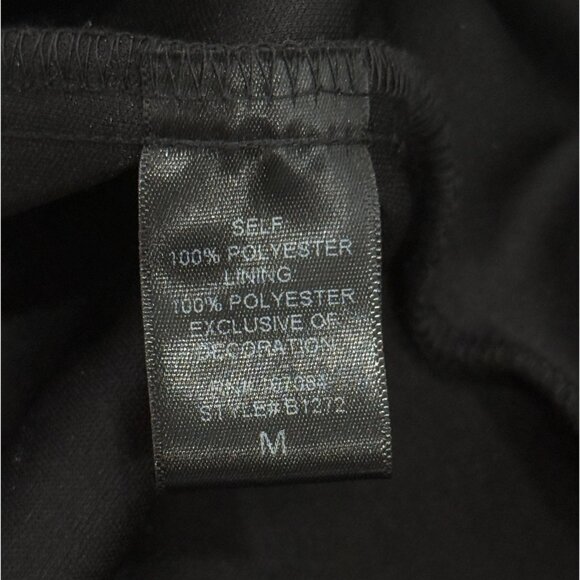 Tuckernuck Pomander Place Black Velvet Lillith Dress Gold Embroider Lace Size M - Picture 9 of 10